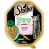 SHEBA Nature's Collection in vaschetta 85g Alimento umido completo per gatti adulti bocconcini con salmone guarniti con piselli in salsa