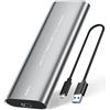 NEUTYPECHIC Case SSD M.2 NVME, Adattatore SSD M2 NVMe USB con Cavo Dati, 10Gbps NVME USB, Doppio Protocollo NVMe/NGFF, Case NVMe in Alluminio per 2230/2242/2260/2280, Supporta 2TB
