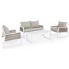BIZZOTTO ANDREA SPA Set4 Salotto Captiva bianco, Bizzotto, set giardino, divano, 2 poltrone, tavolino, alluminio, textilene, design moderno