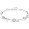Swarovski Bracciale Tennis Constella Crystal Pearl, tagli Round, Bianco, Placcato rodio