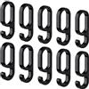 Gedotec Ganci in plastica nera - per guida ovale dell'armadio H10623 | 10 pezzi - Ganci per vestiti per guide ovali | 60 x 23 mm (H x L)
