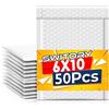 Switory - 50 buste per spedizioni imbottite in pluriball, formato A5, 15,3 x 26,9 cm, colori assortiti, chiusura adesiva (bianco)