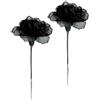 Flair Flower Amaryllis - Set di 2 fiori artificiali in seta, per ghirlande dell'Avvento, ghirlande, ramo, decorazione da tavolo, fiori invernali, decorazione natalizia, colore nero