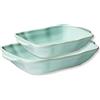 MÄSER Serie Vera Set di 2 pirofile con Smalto reattivo, Resistenti ai Graffi e ai Tagli, rettangolari, Verde Menta, Ceramica