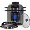 SALENTE Ario II Pentola Elettrica Multifunzione con Friggitrice ad Aria, Pentola a Pressione, Slow Cooker, Sous-Vide, Acciaio Inossidabile, 1200-1500 W, 6 L