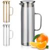 Bearrerp 1.5L caraffa in vetro, bollitore resistente al calore,caraffa per acqua con coperchio sigillato, bollitore resistente al calore, per acqua calda/fredda, vino, tè freddo e succhi (Nero)