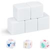 SLAKOZYT Set di dadi vergini, 5 dadi in acrilico bianco con bordo arrotondato, dadi da gioco a 6 lati per giochi da tavolo, apprendimento, artigianato e fai da te (30 mm)