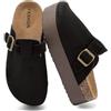 zaxunai Sabot Donna Clogs Ciabatte Chiuse con Comodo Pantofole in Pelle Scarpe da Giardino Traspirante Ciabatta Sandali ，Pantofole Suola Spessa