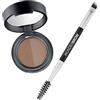WUNDERBROW Soft Brow Define & Fill Brow Powder Duo (Castano) - Make-up naturale per sopracciglia con pennello a doppia punta, vegano & cruelty free