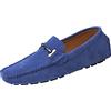 SMajong Uomo Mocassini Pelle Scamosciato Scarpe di Guida Comfort Scarpe Oxford Classico Penny Loafers Moda Pantofole, Blu Reale 42 EU