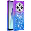 SEHEYA per Xiaomi Redmi 14C Cover con Brillantini Sabbie Liquido Paillette Custodia TPU Silicone Colorato Arcobaleno Antiurto Morbido Glitter Cellulare Caso, Viola Blu