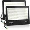 HAPYLUMI Faretto LED da Esterno, 300W 30000LM Faro LED 6500K Bianco Freddo, 2 Pezzi IP67 Impermeabile Fari Esterno er Giardino Terrazza Patio Garage, AC 85-265V