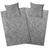 Aminata kids Biancheria da letto in flanella, 135 x 200 cm, grigio, con motivo geometrico, calda e morbida, per ragazzi e adulti