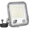 YOJZMA 1 pz 30W Faretto LED da esterno con spina da 1m, 3000LM luci esterne 6000K luce bianca diurna IP66 luci di sicurezza impermeabili per giardino, garage, cortile, campo sportivo, patio, veranda