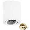 KYOTECH Faretto da soffitto a LED Orientabili Plafoniera a LED a plafone piatto 230V Faretto a LED a plafone rotondo incl. prese GU10 Plafoniera per moduli GU10 e LED