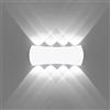 KAWELL 8W Moderno Lampada da Parete LED Applique da Parete Alluminio Lampada da Muro LED Interno Esterno Impermeabile IP65 per Camera da Letto Bagno Portico Corridoio Scale Soggiorno, Bianco 6000K