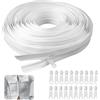 KineticKraft Cerniere Lampo Bianco con Zip, Cerniere Lampo a Metro,Catena misura #3,Cerniera Lampo per Giubbotto in Nylon da 15m al Metro e 20 Zip Cerniera in Metallo, per Biancheria da Letto, Abiti,Borse,Tessuti
