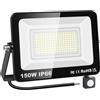 YOJZMA 150W Sensore di movimento Luce esterna, 15000LM LED Flood Lights per esterni 6000K Daylight White IP66 Luci di sicurezza impermeabili per giardino, garage, cortile, campo sportivo, patio