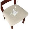 LANSHENG Coprisedie per Sedia 2/4 Pezzi Coprisedia Elasticizzato Coprisedia Senza Schienale Jacquard Coprisedia Coprisedili da Pranzo Coprisedili per sedie impermeabili (Beige, 2)