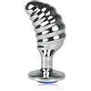 Roluck Plug Anale Metallico Dildo Feticcio Giocattolo Sessuale per Adulti con Diamante Blu, Plug Anale per Punto G e Prostata Massaggiatore per Capezzoli in Lega di Alluminio Design a Vite Forma di Bruco (M)
