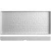H&H, set 3 piatti rettangolari, in melamina, effetto ardesia, bianco, 38x18xh3,6 cm
