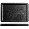 H&H, set 3 piatti rettangolari, in melamina, effetto ardesia, nero, 36x25xh2,6 cm