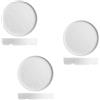 H&H, set 3 piatti tondi in melamina, effetto ardesia, bianco, 18,5xh3,5 cm