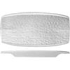 H&H, set 3 piatti rettangolari, in melamina, effetto ardesia, bianco, 32x16xh3 cm
