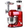 Klarstein Lucia Rossa - Robot da Cucina, Impastatrice, Planetaria con Tritacarne, 2000 W, 5 L, Mixer con Sistema Planetario, Ganci per Pasta, Shaker da 1,5 L, Velocità Regolabile, Rosso