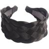 Whakano Cerchietto intrecciato per capelli da donna, fascia larga, fascia per capelli sintetici, fascia per capelli, Oktoberfest, da donna, copricapo, per feste, vacanze, balli, nero