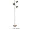 LEDKIA LIGHTING - Lampada da Terra Emer | 3 Faretti Regolabili | Design Moderno | Compatibile con Lampadine E14 (non incluse) | Uso Interno, Argento, Metallo