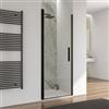 DEGHI Box doccia nicchia 80 cm battente con vetro trasparente e profilo nero opaco 195h - Nilo