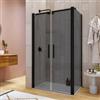 DEGHI Box doccia 80x110 apertura saloon con vetro anticalcare fumè e profilo nero 195h - Lost