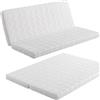 EROSS CONFORT Materasso Clic Clac per divano letto 130 x 190 matrimoniale. Coperta Plaid per divano. Trattamento antibatterico e anti-muffa. Fodera con cerniera lavabile e traspirante
