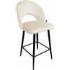 SAMIRA Sgabello cucina imbottito, sgabello alto in velluto mod. Zoe (1, Beige)