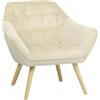 Totò Piccinni Poltroncina DAMA in Velluto imbottito con braccioli e piedini in legno (Velluto Beige, Poltrona)