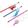 JACK AND VANILLA, Palla con Piuma per Gatti e Cani, Giocattolo Interattivo Durevole e Non Tossico, Stimola l'Istinto di Caccia, 46 cm, Colore Vivo, Modello Fun Danglers