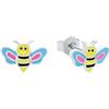 amor Orecchini a perno in Argento Sterling 925 per bambine, 0,7 cm, multicolore, ape, in confezione regalo, 2021344