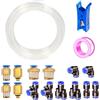 HAXIHA 12 Metri Tubo per Aria Poliuretano Chiaro,6mm Diametro Esterno 4mm Diametro Interno Tubo Pneumatico per Aria Compressa, Pneumatico Flessibile con 14 Pcs Pneumatico Attacchi Rapidi