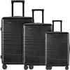 ETERNITIVE - Set di Valigie Rigide | 3 Valigie con Ruote in Policarbonato e ABS | Valigia da Viaggio con ruote a 360° | Bagaglio a Mano 32L, Medio 64L e Grande 98L | Trolley con Chiusura TSA | Nero