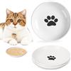YANXINKE 3 Pezzi Piatto Cibo Gatto, Scodelle Gatti Porcellana, Scodella Cibo Gatti, Ciotola per Gatti, Ciotole Gatto Ceramica, Piattini Gatti, Ciotoline per Gatti, per Piccoli Animali Domestici e Gatto