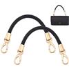 PH PandaHall PH PandHall 2pz Tracolla per Borsa Intrecciata Nera Manico Corto per Borsa in Pelle, 32cm Cinghie per Borse in Pelle PU Manico Corto per Borsa di Ricambio per Creazione di Borse
