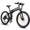 SAMEBIKE LO26-II Mountain Bicicletta Elettrica Adulti Rimovibile 48V14AH Batteria 26 Pollice Pieghevole Biciclette Elettriche con Display LCD Velocità Ebikes (LO26-II-YD, BLACK)