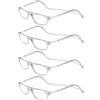 TBOC Occhiali da Vista Lettura [Pack 4 Unità] Montatura Viola Scuro +3.50 Diottrie Regolabili Pieghevoli Chiusura Clip Magnetici Vicino Donna Uomo Stanghette Appendere Collo