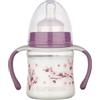 BABY-NOVA babynova Biberon a Collo Largo 150 ml con Manici - Tazza Trainer con Tettarella in Silicone a Flusso Lento Anti-Colica - Prodotto in Germania - Senza BPA - Fiore di Ciliegio