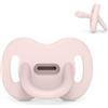 Suavinex, Ciuccio Tutto in Silicone, per Bambini 0/6 Mesi, Ciuccio con Tettarella Simmetrica Sx Pro, Super Morbido e Flessibile, Ideale per Dormire, Color Essence, Rosewater