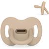 Suavinex Ciuccio Tutto in Silicone, 0/6 Mesi, Color Essence Nocciola | Tettarella Simmetrica SX Pro, Super Morbido e Flessibile, Ideale per Dormire