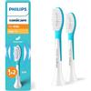 PHILIPS Sonicare for Kids, testine di ricambio originali per i bambini dai 7 anni in su, confezione da 2, HX6042/90, Nuovo, 2 Testine