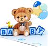 BETESSIN Biglietto Auguri Pop Up Orso per Nascita Battesimo Compelanno Bambini Biglietto 3D con Busta Regalo Invito Bomboniere Cresima Prima Comunione