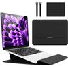Hinnwer 15 15,6 16,1 Pollici Custodie per PC Portatile Borsa con Funzione Stand per MacBook Air 13 M3/M2/M1 A3113 A2681 A2337, MacBook Pro 14 M4/M4 Pro/M4 Max A3112 A3401 A3185 A2992 A2918 A2779 Nero
